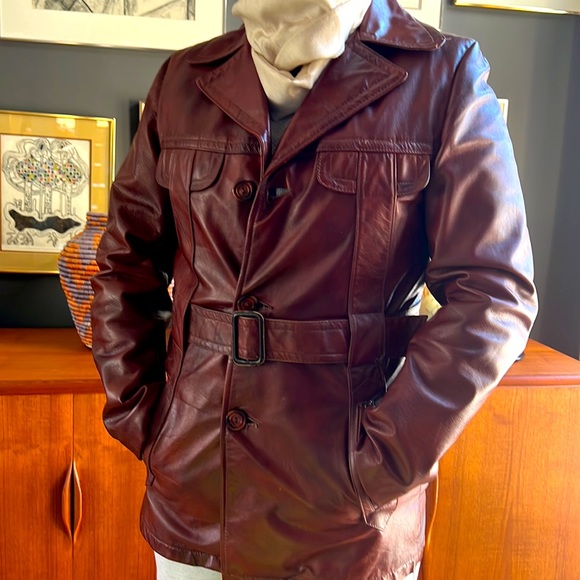 Victoria leather 60’s jacket belted vintage good condition with removable liner - Picture 2 of 15